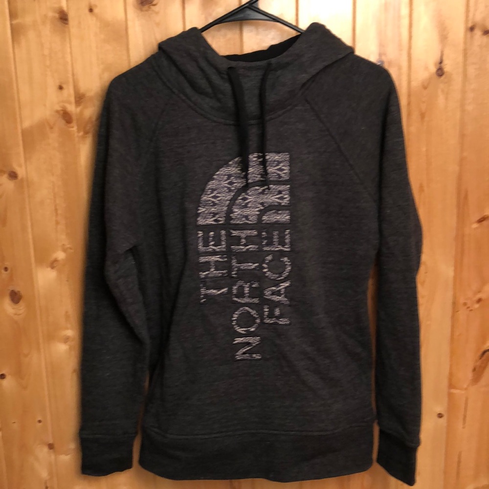 North face pullover hoodie gray fleece